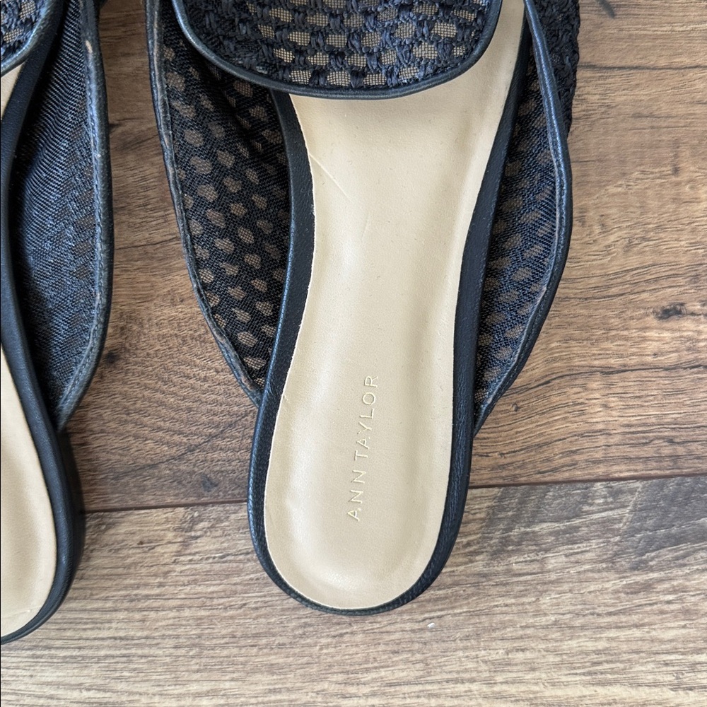 Ann Taylor Black Mesh Mules - Picture 3 of 5